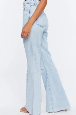Distressed High-Rise Flare Jeans