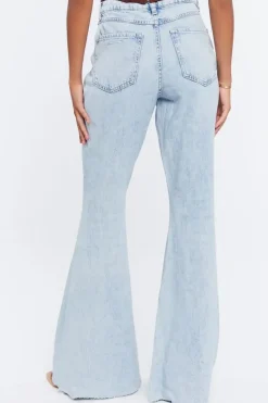 Distressed High-Rise Flare Jeans