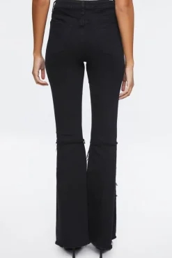 Distressed High-Rise Flare Jeans