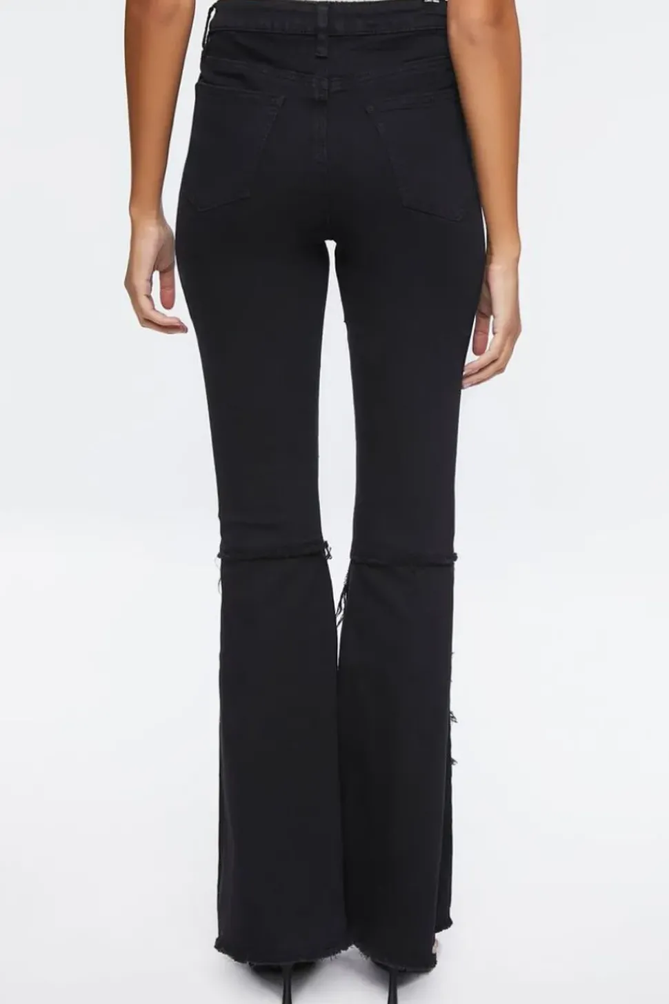 Distressed High-Rise Flare Jeans