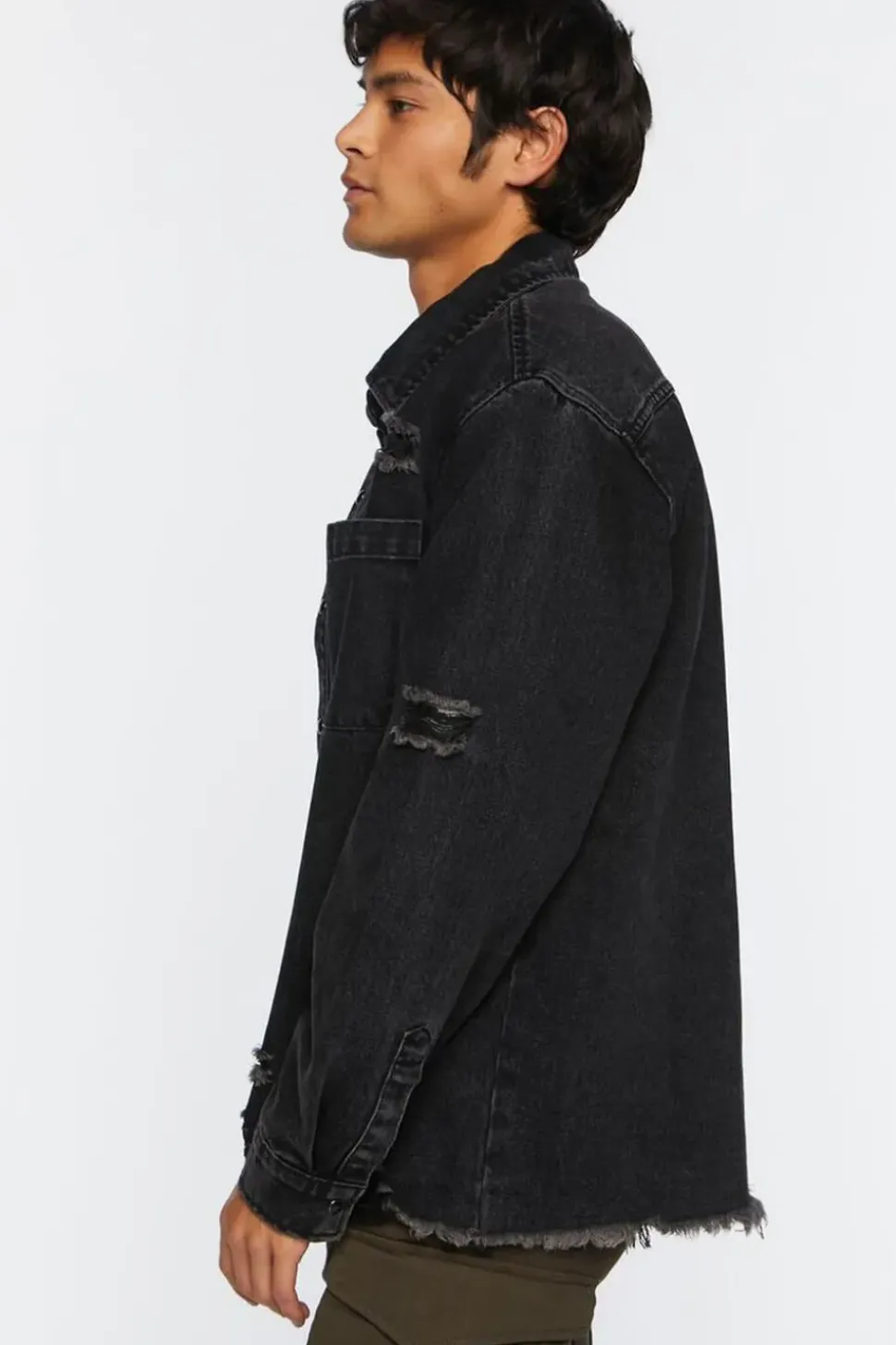 Distressed Long-Sleeve Shirt