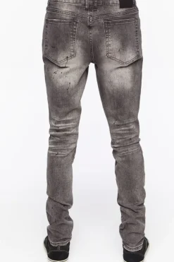 Distressed Paint Splatter Skinny Jeans