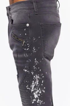 Distressed Paint Splatter Skinny Jeans
