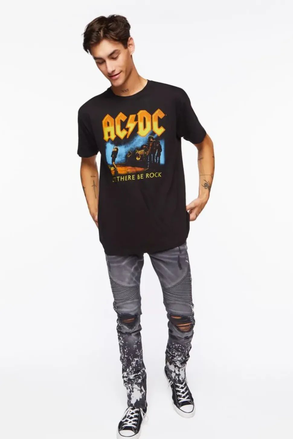 Distressed Paint Splatter Skinny Jeans