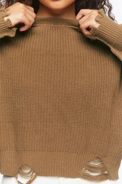 Distressed Sharkbite Sweater