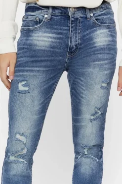 Distressed Slim-Fit Jeans