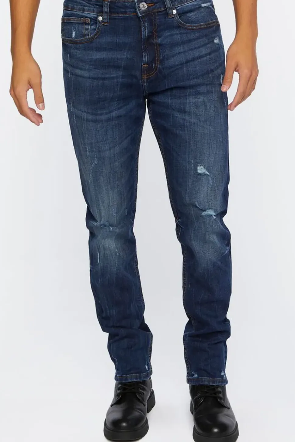 Distressed Slim-Fit Jeans