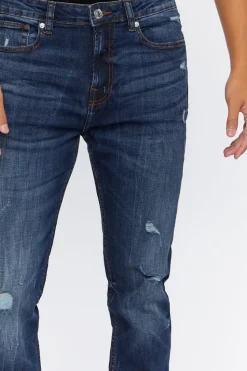 Distressed Slim-Fit Jeans