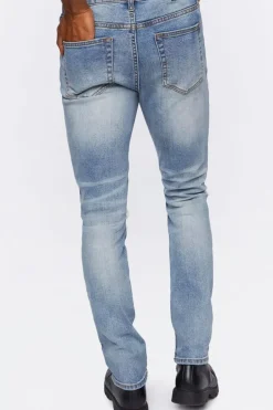 Distressed Slim-Fit Stone Wash Jeans