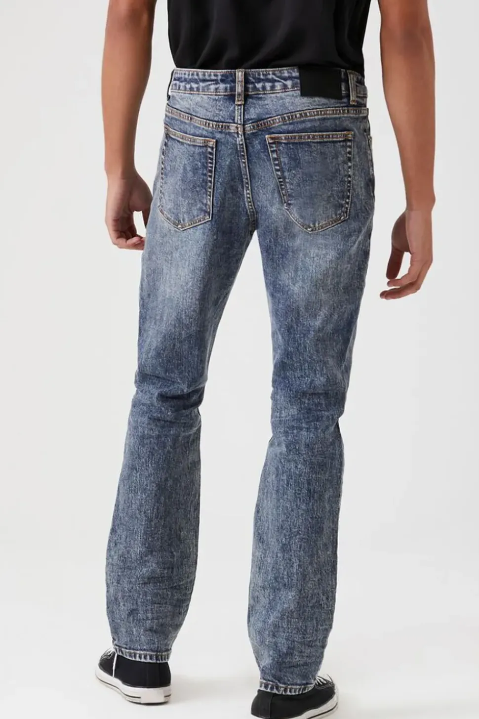 Distressed Slim-Leg Jeans