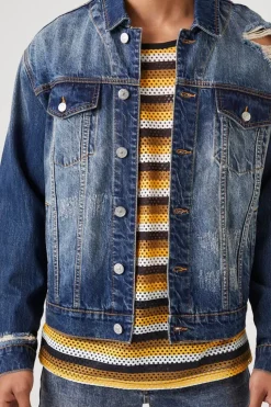 Distressed Stone Wash Trucker Jacket