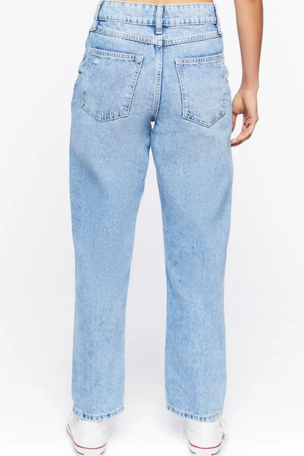 Distressed Straight-Leg Jeans