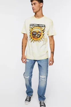 Distressed Straight-Leg Jeans
