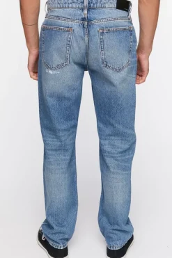 Distressed Straight-Leg Jeans