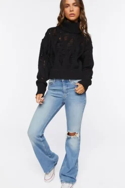 Distressed Turtleneck Sweater