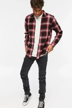 Distressed Zippered Skinny Jeans