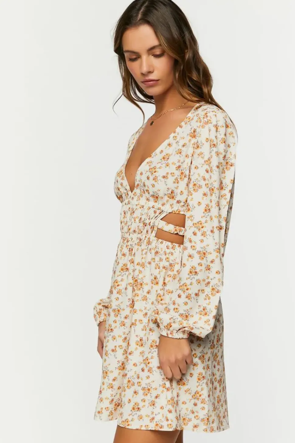 Ditsy Floral Cutout Mini Dress