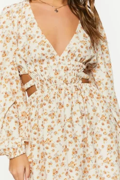 Ditsy Floral Cutout Mini Dress