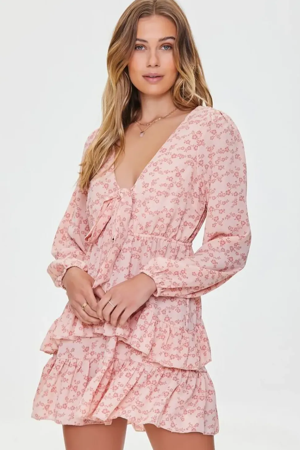 Ditsy Floral Flounce Mini Dress