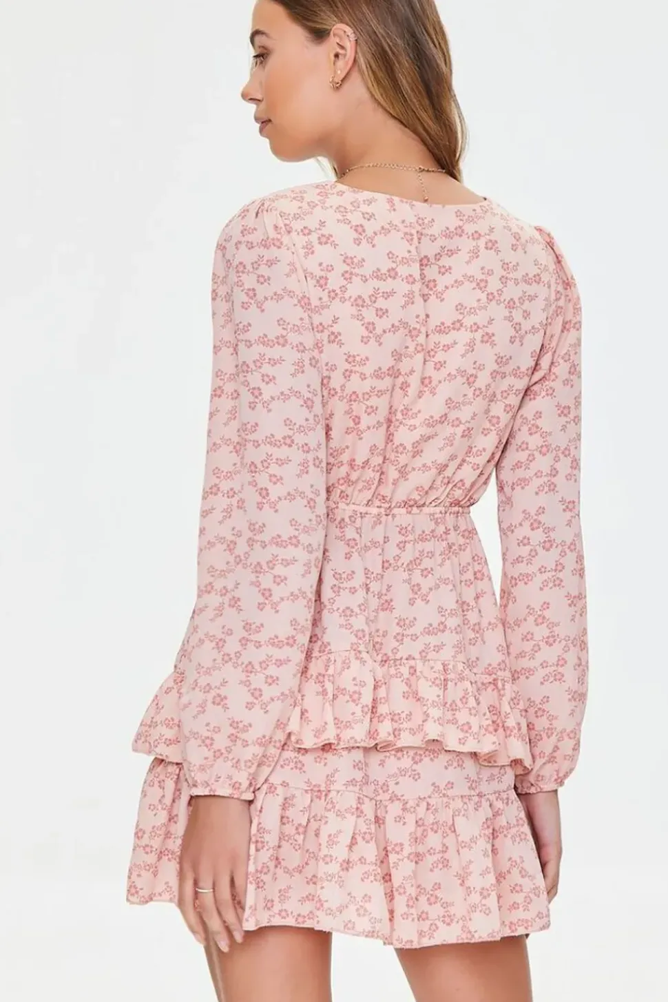Ditsy Floral Flounce Mini Dress