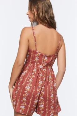Ditsy Floral Print Cami Romper