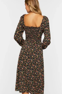 Ditsy Floral Print Midi Dress