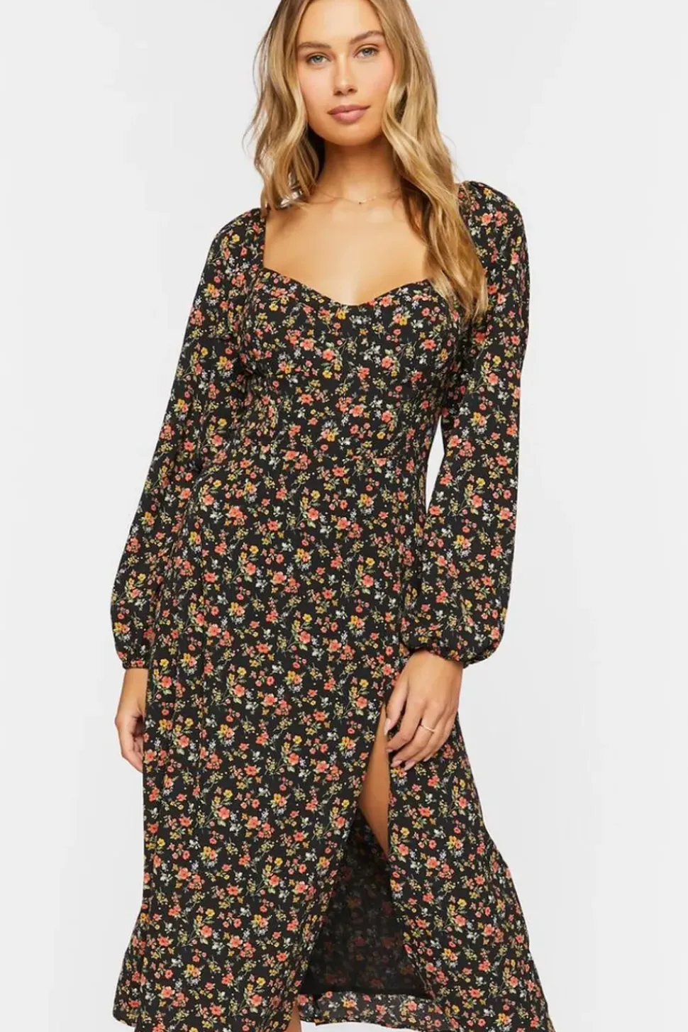Ditsy Floral Print Midi Dress