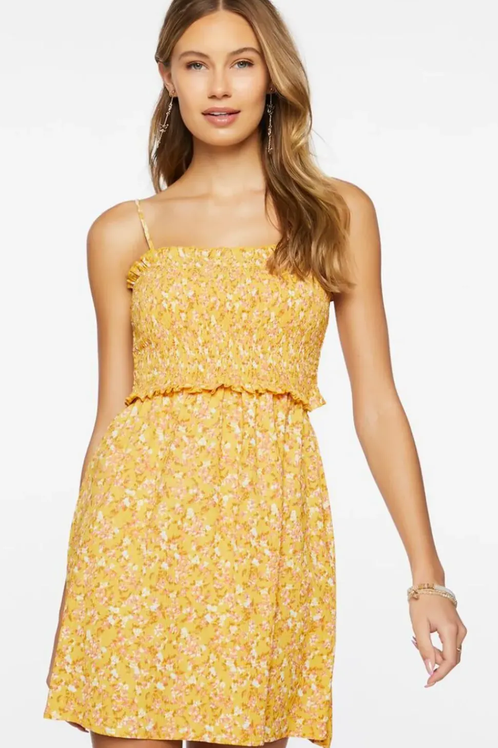 Ditsy Floral Smocked Mini Dress