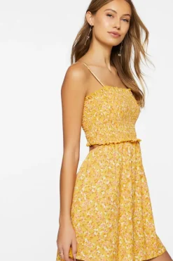 Ditsy Floral Smocked Mini Dress