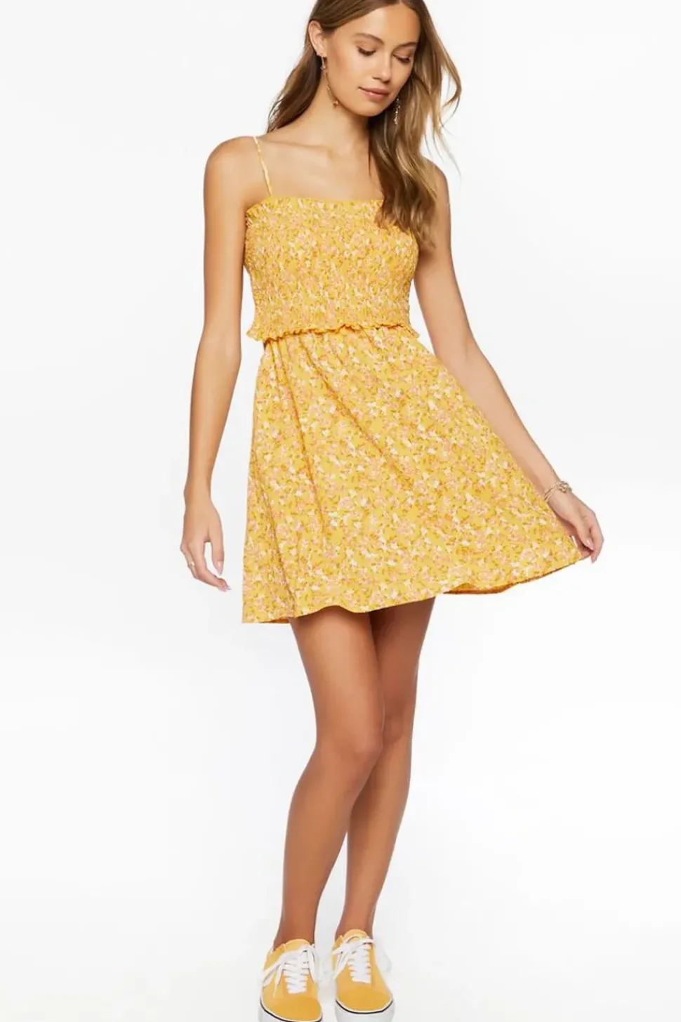 Ditsy Floral Smocked Mini Dress