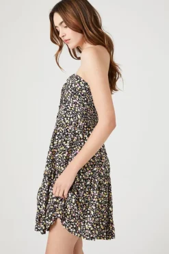 Ditsy Floral Strapless Mini Dress