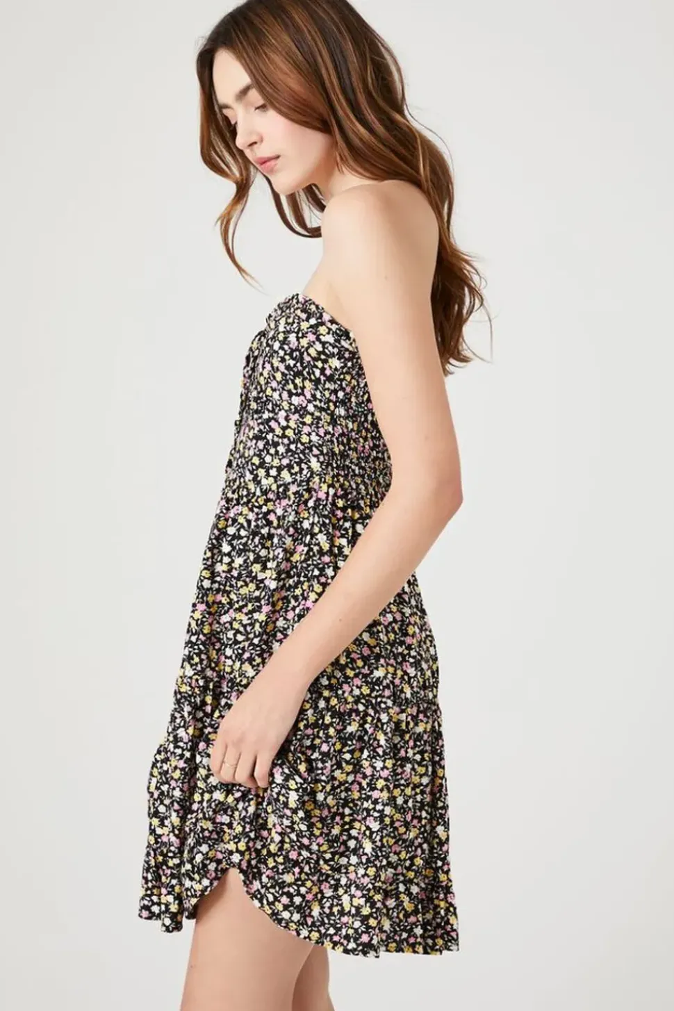Ditsy Floral Strapless Mini Dress