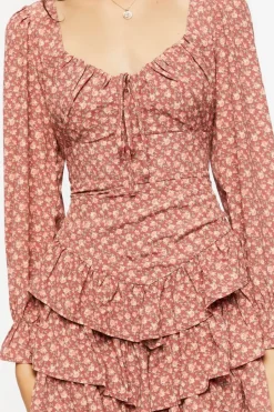 Ditsy Floral Tiered Mini Dress