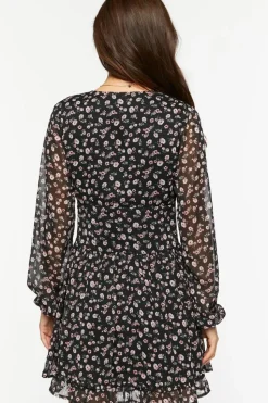 Ditsy Floral V-Neck Mini Dress