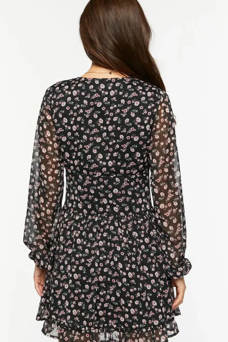 Ditsy Floral V-Neck Mini Dress