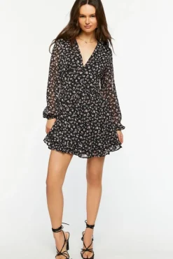 Ditsy Floral V-Neck Mini Dress