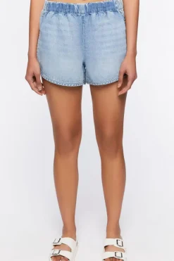 Dolphin-Hem Denim Shorts