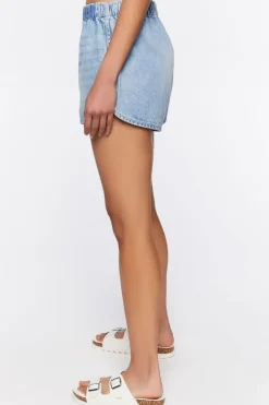 Dolphin-Hem Denim Shorts