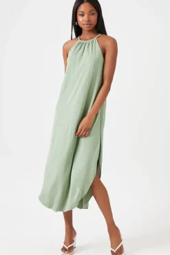 Dolphin-Hem Maxi Dress