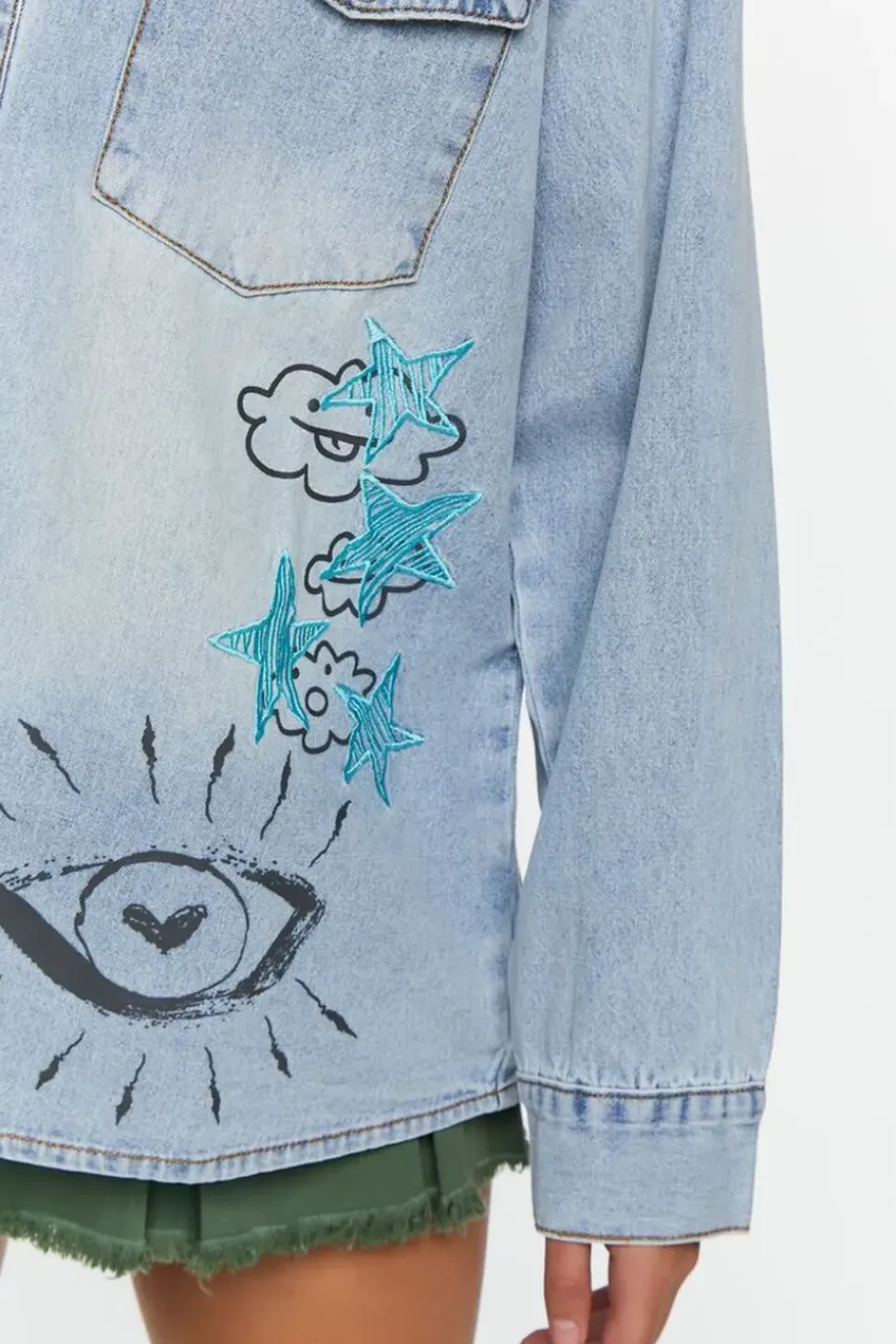 Doodle Graphic Embroideredshacket