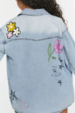 Doodle Graphic Embroideredshacket