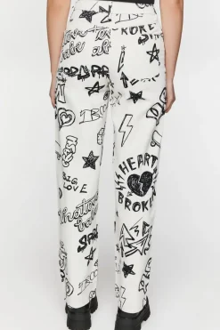 Doodle Graphic 90S-Fit High-Rise Jeans