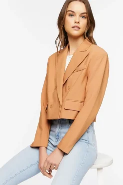 Double-Breasted Cropped Blazer