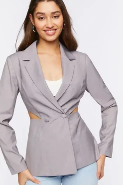 Double-Breasted Cutout Blazer