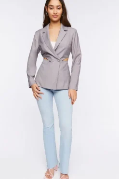 Double-Breasted Cutout Blazer