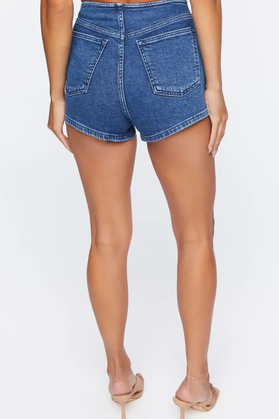 Double-Breasted Denim Shorts