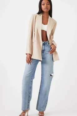 Double-Breasted Notched Blazer