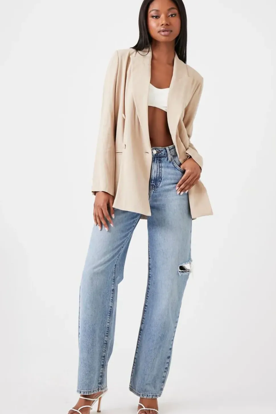 Double-Breasted Notched Blazer