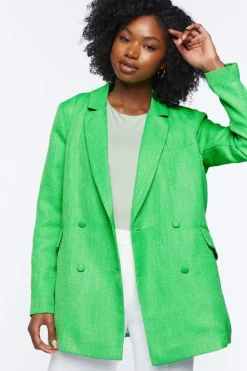 Double-Breasted Slit Blazer
