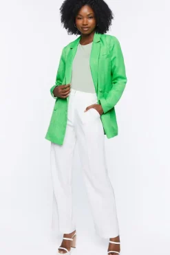 Double-Breasted Slit Blazer